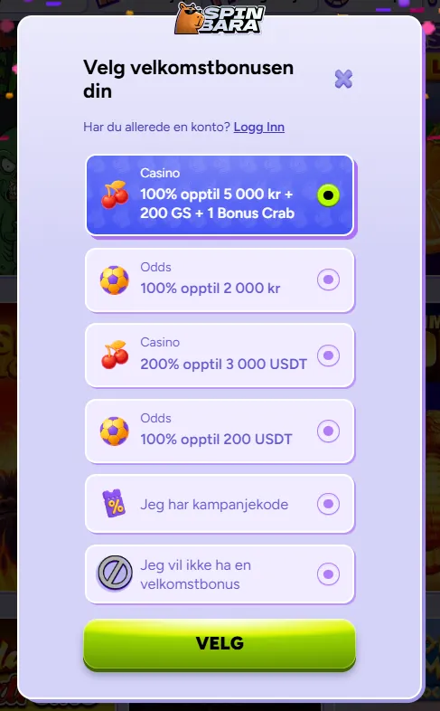 spinbara choose bonus page