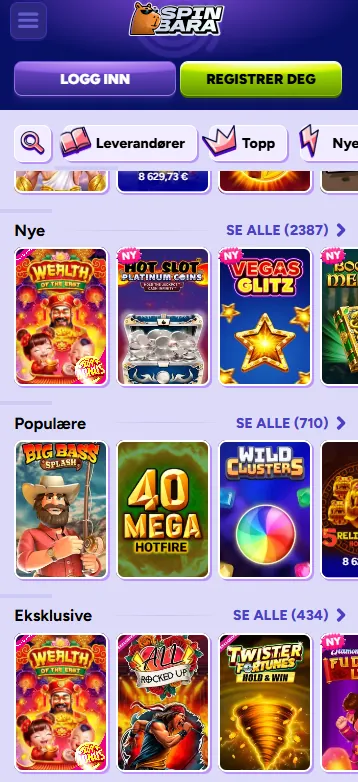 spinbara mobile games page